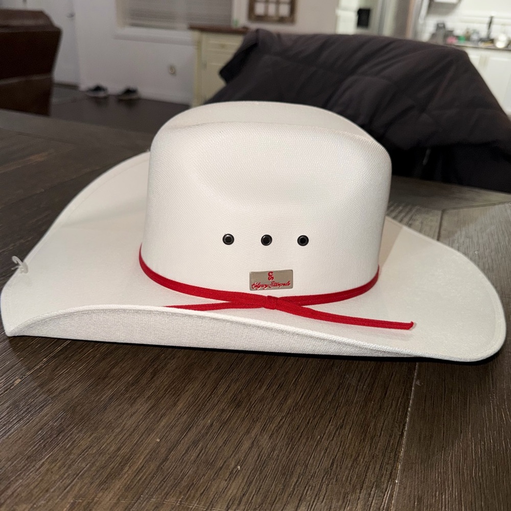 Men’s Smithbilt "Long" Calgary Stampede Hat - White with Red Band - Small - Picture 6 of 7